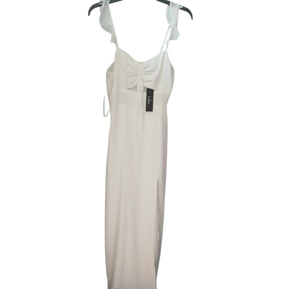 Lulus Dresses & Skirts - Lulus White Maxi Dress Size S NWT Elegant Slit Dress Formal Summer Wedding